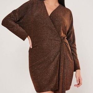 NWT Missguided Plus size mini wrap dress